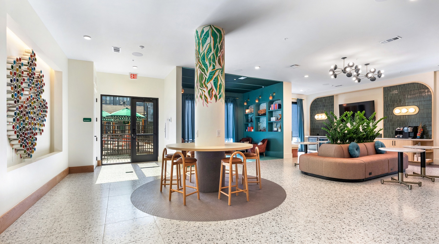 seating and designer styled decor and amenity areas