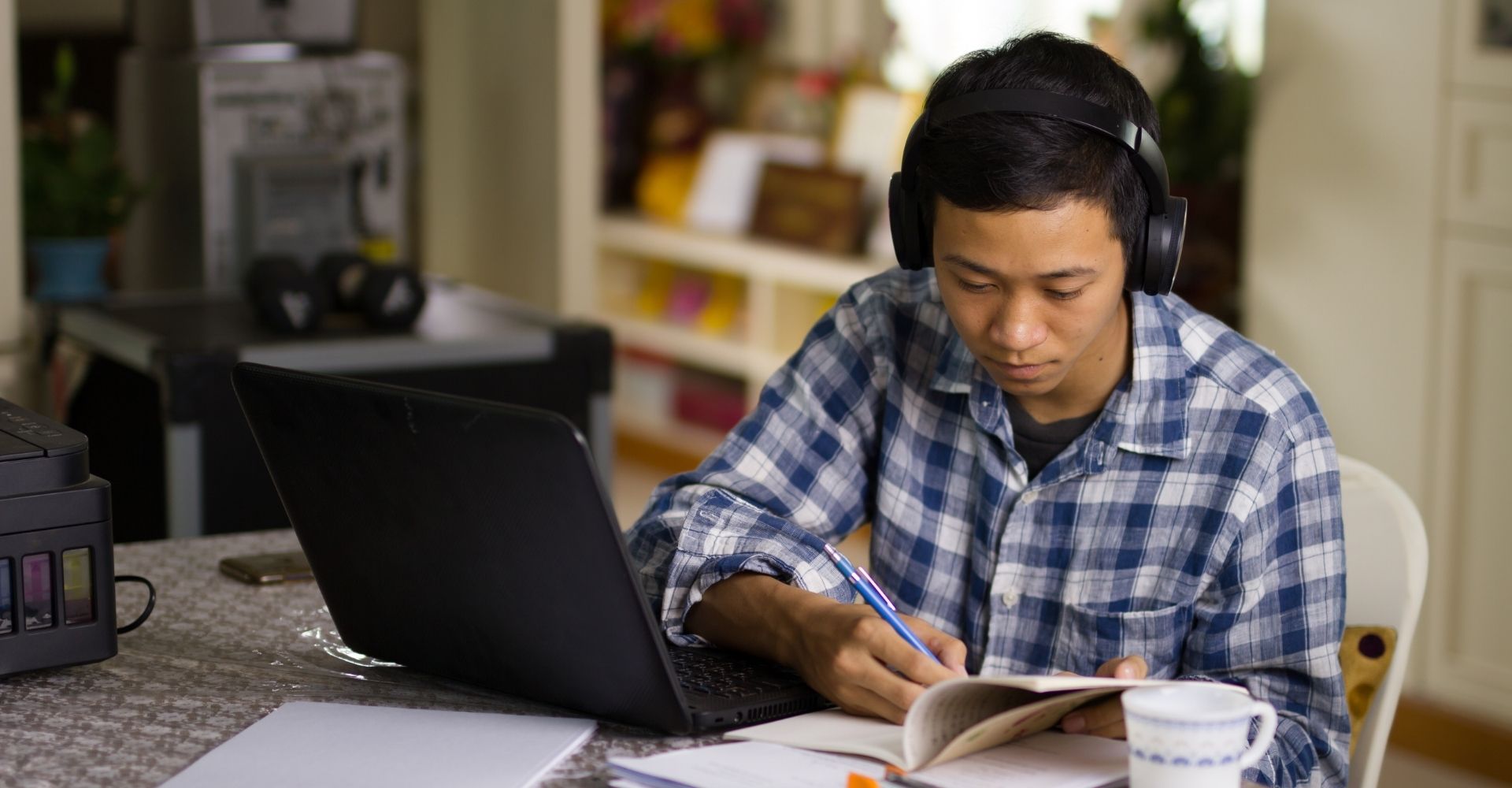 Student on a computer